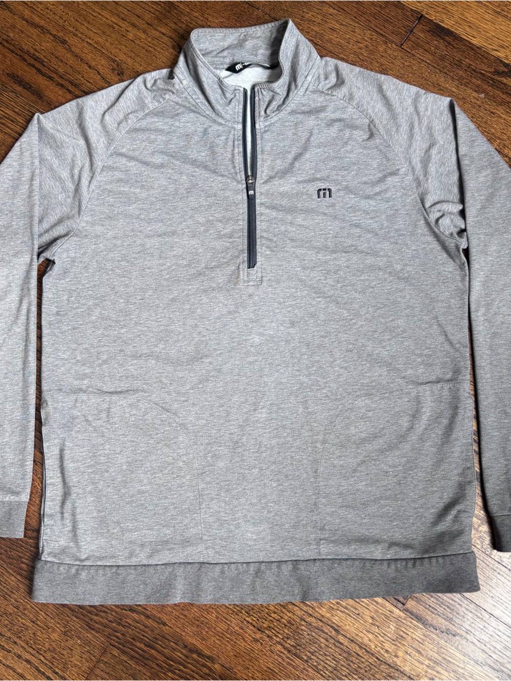 Travis Mathew Gray Quarter-Zip Pullover Mens L Heater Pro Performance Layer Golf